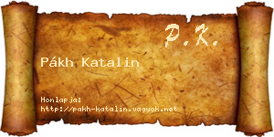 Pákh Katalin névjegykártya